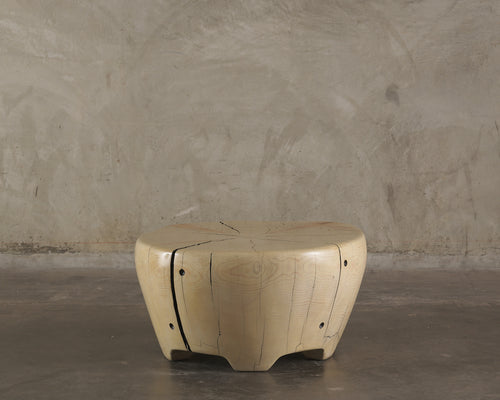 IVORY CEDAR TABLE WITH TEXTURED SIDE DETAIL by  DAN POLLOCK